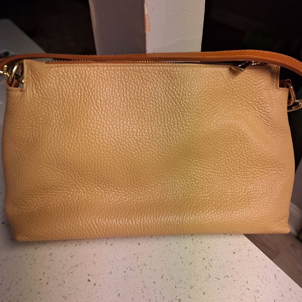 Valentina Tan Leather Shoulder Bag
